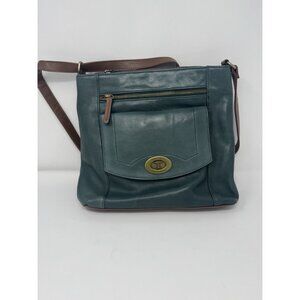 Tignanello Leather Satchel Handbag Green and Brown Accent VINTAGE